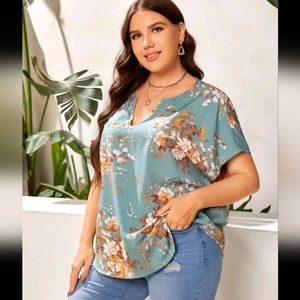 Floral Notched Neck Blouse